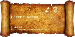 Lorenz Norma névjegykártya